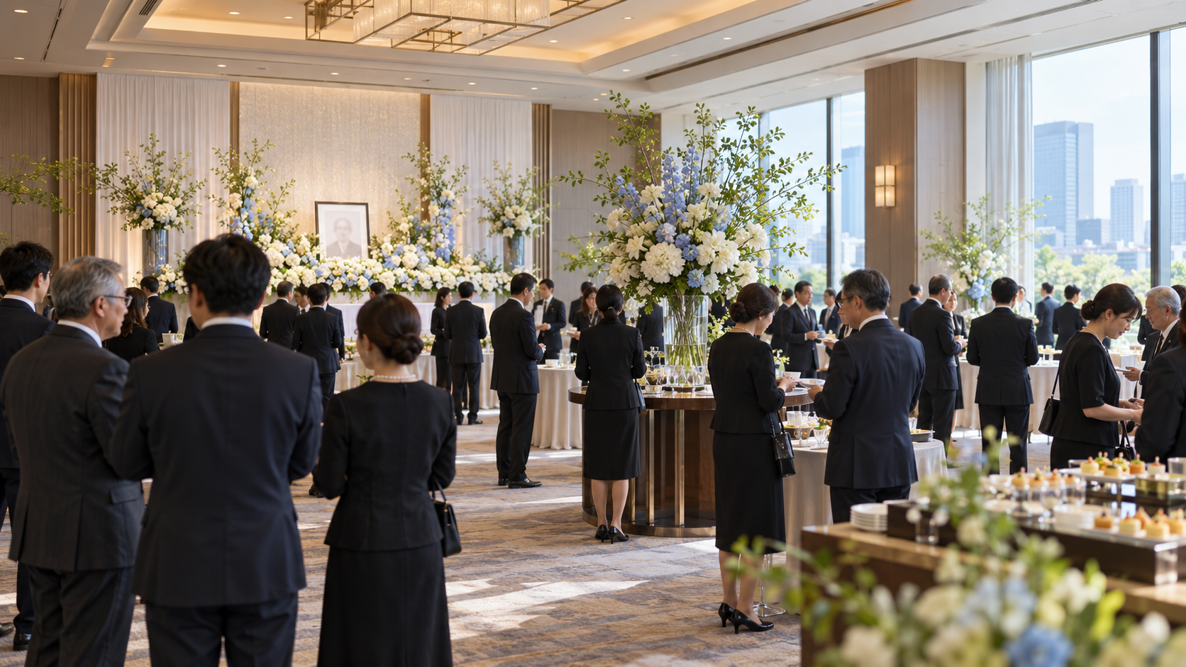 100名規模のお別れの会を想定した会場イメージ
