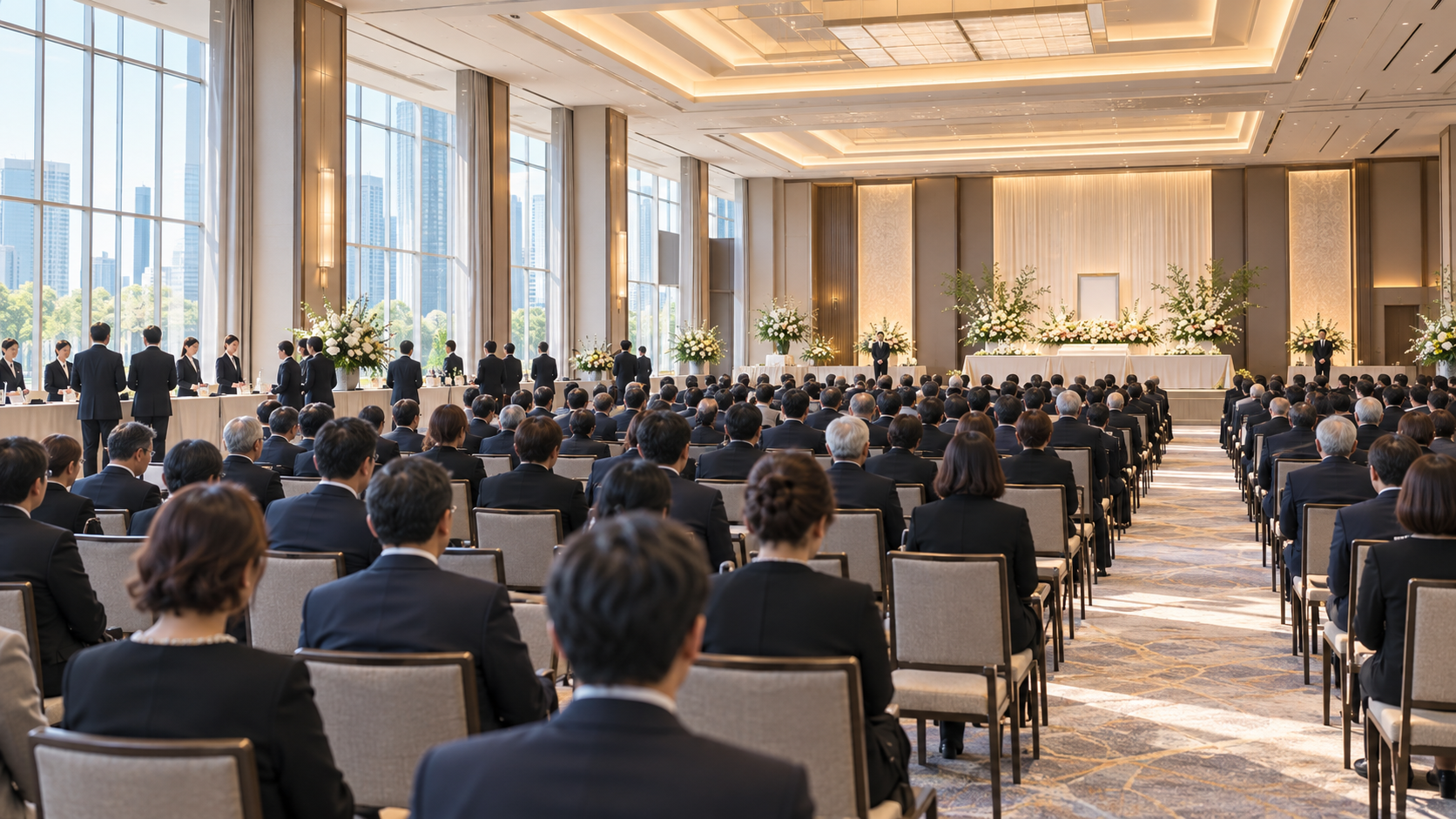 300名規模のお別れの会を想定した会場イメージ