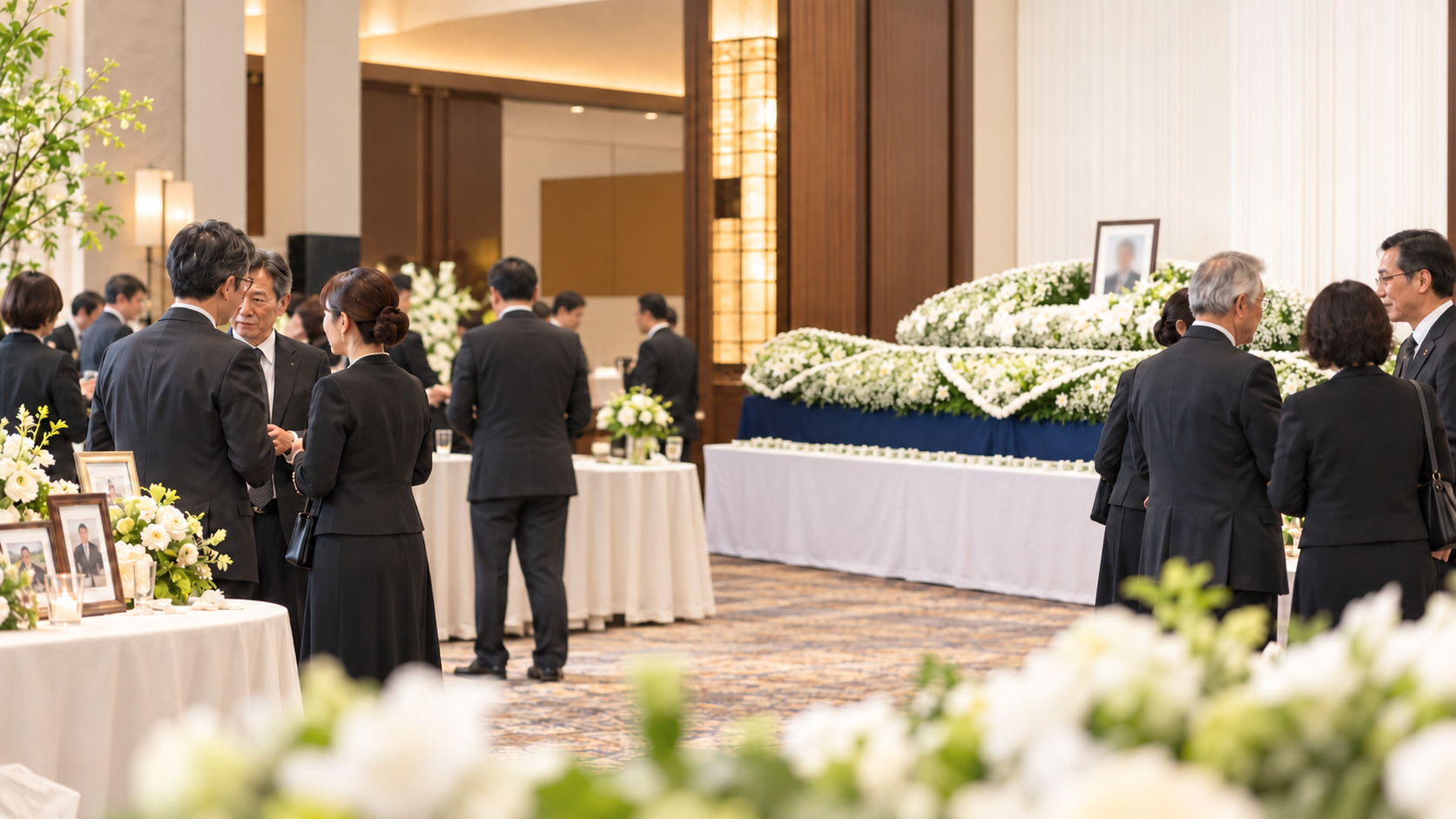 ホテルでの会社のお別れの会を表現した生成イメージ